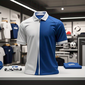 Camiseta de fútbol unisex de manga corta con cuello en V, ropa de entrenamiento de fútbol de color sólido - Product Image 3