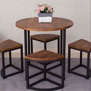 Modern Black Metal Set of Three <b>Side</b> <b>Tables</b> with Natural Wooden Top Attractive Display <b>for</b> <b>Sofa</b>-Low Prices <b>for</b> Home Use - Product Image 6