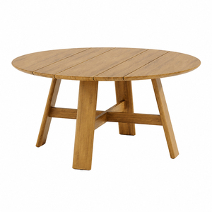 Mesa de Exterior Astera de Teca Sólida, Estilo Escandinavo Moderno, Calidad Premium, Tablero de Listones, Resistente a la Intemperie, Garantía de 6 Meses, para Patio y Jardín - Product Image 3