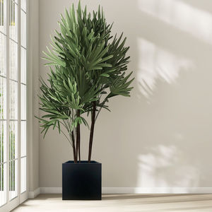 Jardinière carrée en acier galvanisé noir de 20 pouces, écologique, pour la maison et le jardin, intérieur/extérieur, robuste, style américain - Product Image 6