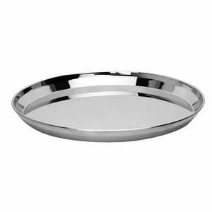 Plato Kanchan Bogi de Acero Inoxidable, Tamaño Mediano, Plateado, Redondo, Liso, Acabado Brillante, Apto para Lavavajillas, para Uso en Hoteles, Hogares y Restaurantes - Product Image 6