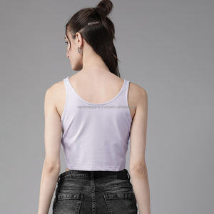 Nardon Apparel Custom Retro Vintage Acid Girl Crop Top Cuello redondo Ropa de mujer Decoración de botones de verano - Product Image 2