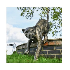 Sculptures de tigre d'or Antique d'or lourd Sculptures de jardin de conception moderne pour le décor de parc de patio de cour de jardin - Product Image 1