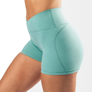 Pantalones Cortos Deportivos de Felpa para Mujer al por Mayor, Sin Costuras, Transpirables, de Secado Rápido, para Gimnasio, Yoga, Ciclismo, Fitness, Elásticos - Product Image 1