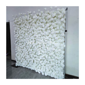 DKB ดอกไม้ประดิษฐ์ขายร้อนสีขาว Rose 5d งานแต่งงาน Babyshower ดอกไม้ผนัง 8x8ft สําหรับงานแต่งงานตกแต่ง - Product Image 2