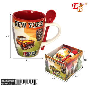 Diseño moderno NUEVA YORK Taza Cuchara 48PCS/CS Gres seguro/Cerámica para Cafe Smoothie New Baby Día del Padre Elección en stock - Product Image 1