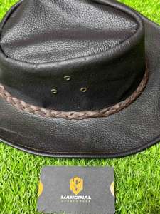 Chapeaux de garçon de vache d'équitation sur mesure les plus vendus en cuir suédé entièrement personnalisés chapeaux de Cowboy en cuir véritable de Style occidental - Product Image 5