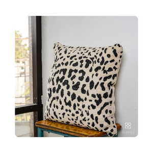 Cojines suaves duraderos de polialgodón para decoración del hogar, cojines decorativos de Jacquard marfil y negro para sofá, sala de estar y dormitorio - Product Image 1