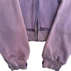 Sudadera con capucha Unisex de gran tamaño recortada con salpicaduras, 100% algodón, doble capa, hombro caído, estampado de soplo desgastado - Product Image 5