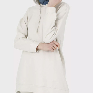 2025 nueva llegada negro completo largo mujer modesto Sudadera con capucha último diseño canguro bolsillo Drop-shoulder sudaderas con capucha para mujer - Product Image 2