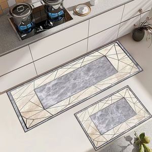 Ensemble de tapis de cuisine antidérapants modernes et personnalisés, séchage rapide, absorbant, dessus en fibre synthétique, base en caoutchouc, dessus en fibre synthétique - Product Image 4