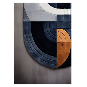 Tapis tufté à la main en laine de qualité supérieure en forme de capsule moderne avec motif abstrait en charbon de bois pour le salon du bureau à domicile - Product Image 2