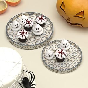 Échantillon gratuit Plateaux de service faits à la main en résine époxy avec poignées en bois Ensembles d'ustensiles de table de cuisine - Product Image 5