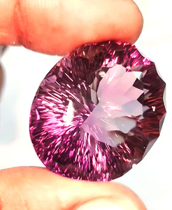 Amatista Natural de 33mm, corte láser ovalado, 115 Cts, lote de Iroc, venta de amatista brasileña de alta calidad, faceta de piedras preciosas sueltas para joyería - Product Image 3