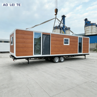 Maison préfabriquée de type Apple Cabin aux normes australiennes avec remorque, déplacement libre, aménagement personnalisable, idéale pour le camping