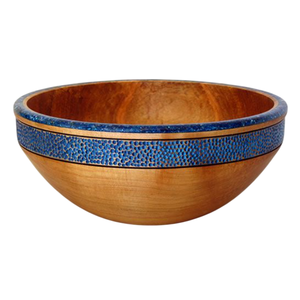 Bol de service large et profond en bois de manguier de la plus haute qualité avec incrustation en métal aluminium, ustensiles de cuisine classiques et décoration d'intérieur au prix d'usine - Product Image 6