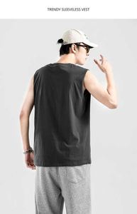 Camiseta sin mangas de verano Unisex para hombre y mujer, chaleco personalizado para gimnasio, algodón tejido transpirable para viajes informales, 100% algodón - Product Image 3