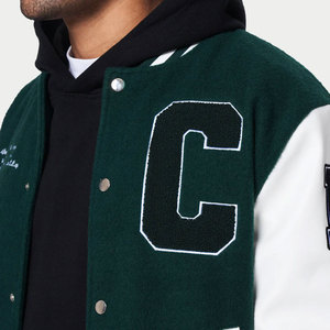 Veste Letterman vierge de haute qualité Prix de gros Produit entièrement personnalisé Logo personnalisé Patch Work - Product Image 2