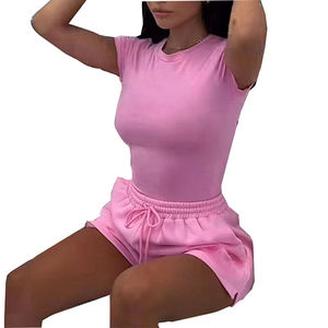 Tenues pour femmes, haut court et short, ensemble court 2 pièces, ensembles assortis, ensemble de jogging pour femmes, pantalon deux pièces pour femmes - Product Image 6