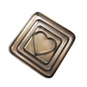 Christmas Decorative Gold Finished Metal Serving Tray Hotels Serving Fancy Tray Set <b>Square</b> Shape Aluminium Food Plate Tray - Product Image 1