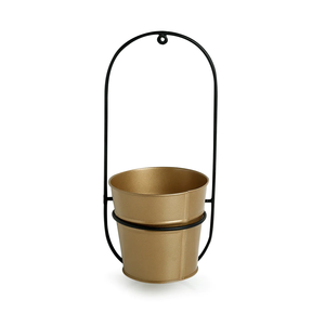Jardinières suspendues en métal doré et fer Ensemble de design rond Décoration de la maison Jardin Balcon Chambre Utilisation polyvalente de pots de fleurs - Product Image 1