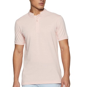 Camiseta de Verano Personalizada OEM para Hombre, Cuello con Botones, Lisa, Informal, de Algodón, con Patrón Sólido, Manga Corta, Transpirable - Product Image 3