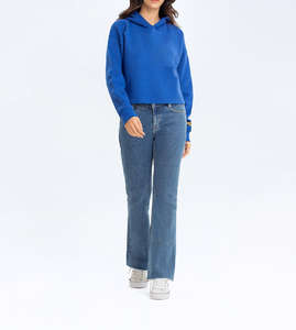 Jersey de invierno/otoño para mujer, Sudadera con capucha de punto sólido con tela transpirable antibolitas, insignia personalizable, posición del logotipo frontal - Product Image 3