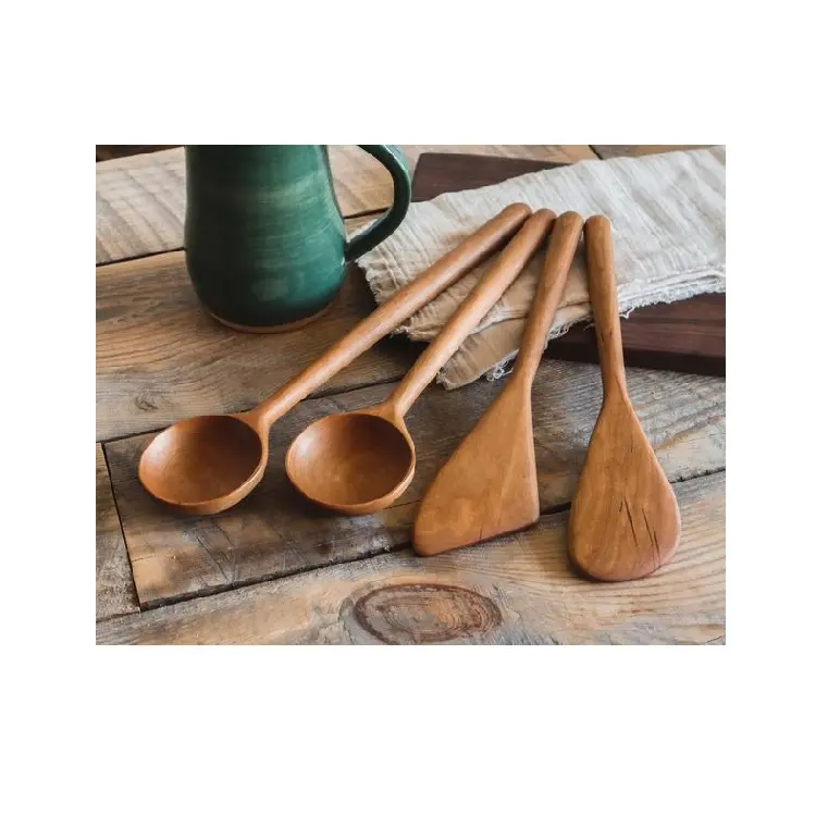 Kahverengi sofra takımı ahşap çatal-bıçak takımı Set ve eşyaları için en çok satan yeni tasarım çatal mutfak ve masa el yapımı
