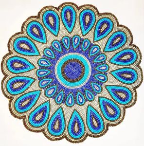 Napperon perlé luxueux avec broderie de motifs floraux pour le réchauffement de la maison hôtels à manger décor de table de fête - Product Image 2