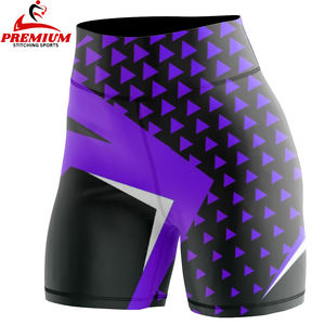 Shorts de yoga souples à taille haute pour femmes avec logo personnalisé, shorts de cyclisme extensibles pour la course à pied et le vélo, short de plage pour femmes - Product Image 6