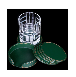 Factory Made Black Color Customized <b>Kitchen</b> <b>Accessories</b> Tea Coffee Cup Round Leather Coaster at Cheap Price - Product Image 5