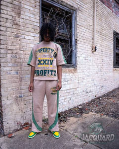 High Quality Custom <b>Men's</b> Streetwear Oversized Printed T-Shirts Durable Fleece <b>Thermal</b> Cotton Tracksuits Side <b>Men's</b> T-Shirt <b>Sets</b> - Product Image 3