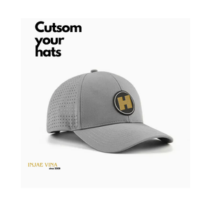 หมวกกอล์ฟกันน้ำพิมพ์โลโก้ตามสั่ง หมวกแก๊ป 6 แผงแบบ Snapback ตัดด้วยเลเซอร์ ระบายอากาศได้ดี พร้อมแผ่นปะทอ - Product Image 1