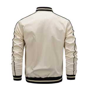 Letterman Veste coupe-vent en laine à la mode coupe ample Varsity Outwear Beige de haute qualité pour hommes et femmes Fabricant de tissu - Product Image 3