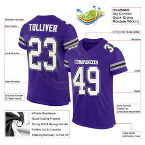 Hot Selling Custom American <b>Football</b> Jerseys Short 100% Polyester UV Protection Latest Design Team Name <b>Cheap</b> Manufactured - Product Image 2