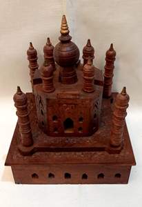 Arte de laca Taj Mahal de madera con pintura a mano, arte de laca de madera hecho a mano, decoración del hogar trabajo de madera - Product Image 4