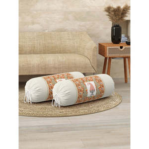 Lujoso estilo étnico Rajasthani, conjunto de 2 uds., funda de refuerzo de algodón con estampado de bloques a mano, hecha a mano en Color 38 - Product Image 2