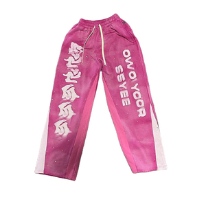 Top Show Custom Oem Fabricante Peso pesado Pierna ancha Pantalones de chándal holgados Hombres 100% Algodón Vintage Lavado con ácido Pantalones de chándal acampanados - Product Image 1