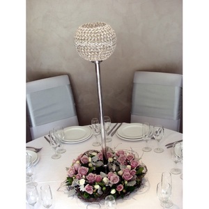 Nuevo portavelas de copa de cristal de Metal decorativo, centro de mesa, Color plateado para decoración de fiestas de boda - Product Image 4