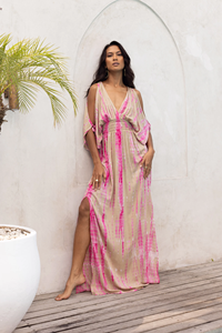 New Wholesale <b>Beach</b> Wear Elegant Summer Tie Dye Sarong <b>Kaftan</b> Women <b>Beach</b> Dress Cover up Home Loungewear - Product Image 4