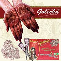 Cône de henné naturel Golecha, lot de 12 pièces |   25g chacun |   Boîte d'accessoires de tatouage écologiques de couleur brun rougeâtre
