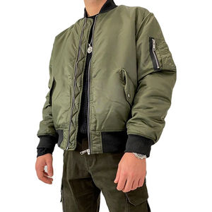 Chaqueta de bombardero personalizada de poliéster 100% de clase alta, chaqueta de invierno con cremallera frontal con colores personalizados para hombres - Product Image 4