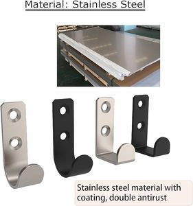 Crochets muraux en forme de U noirs pour manteau Robe Serviette Suspendue Utilisation intérieure et extérieure Crochets utilitaires pratiques et Rails Produit - Product Image 3