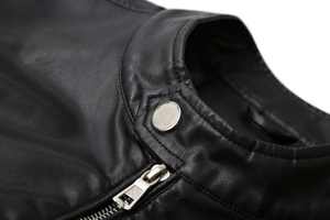 Veste en cuir d'hiver élégante pour hommes Logo noir personnalisable marque privée imperméable antibactérien de haute qualité toutes tailles - Product Image 3