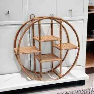 2-Tier Bamboo <b>Corner</b> Rack Decorative Spacious <b>Shelf</b> for Home Furniture for Living Room Bedroom or Garden - Product Image 3