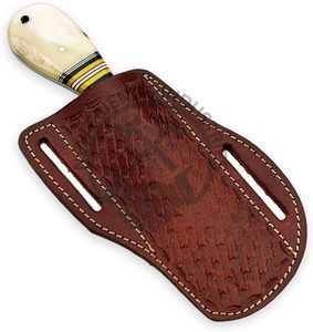 High Quality Damascus Steel Cow Boy Knife Bull <b>Cutter</b> Beautiful Leather Sheath Handmade Customizable OEM/ODM Hot Selling - Product Image 6