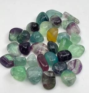 Piedras de cristal de fluorita arcoíris Natural de alta calidad, piedras preciosas de alto pulido para Feng Shui Love Top decoración del hogar grabado - Product Image 1