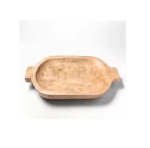 Bandeja de servicio de madera torneada a mano de primera calidad Diseño único de alta calidad para un servicio elegante de alimentos y bebidas - Product Image 1