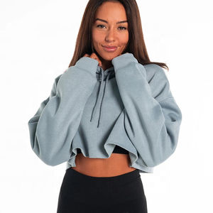 เสื้อครอปฮู้ดดี้ผู้หญิงรุ่นใหม่ทันสมัย ผ้าคอตตอนผสมเนื้อนุ่ม สวมใส่สบาย ทรงทันสมัย เหมาะสำหรับใส่ลำลอง สไตล์สตรีท ใส่ได้ทุกวัน - Product Image 6