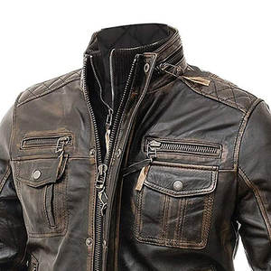 Chaqueta de Cuero para Motociclista de Invierno para Hombre, Calidad Premium, con Logotipo Personalizado en la Parte Delantera, Cuello Alto, Resistente al Viento y Transpirable, Servicio OEM - Product Image 3